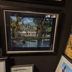 Bill Stroud Original Watercolor Painting "Rice Plantation" Fine Art Framed