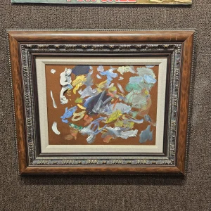 Thomas Kinkade RARE Authentic Original Signed Artist Paint Palette – Custom Gallery Framed Artifact