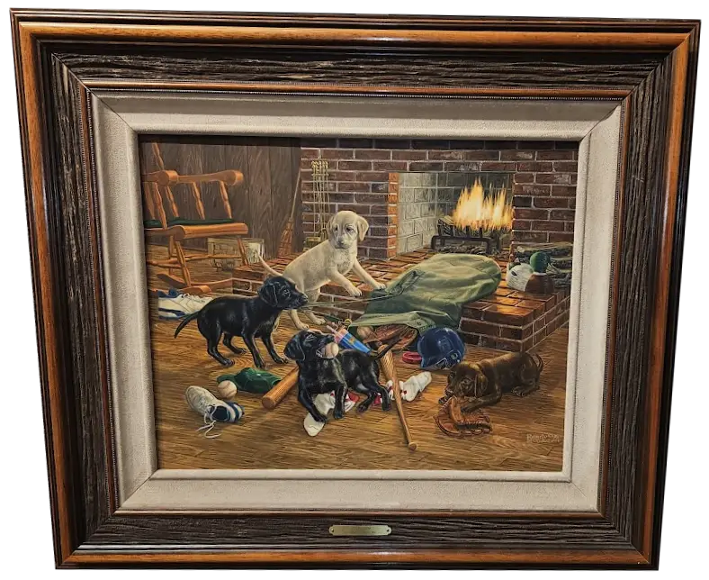 Randy McGovern ORIGINAL Oil Painting "Play Ball" Framed Masterpiece